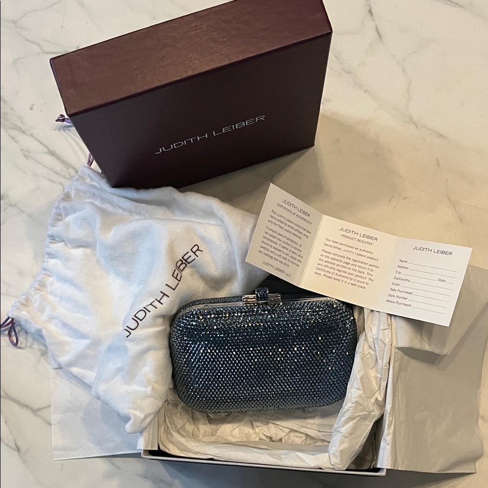 Judith Leiber Sparkling Blue Crystal Clutch - Picture 10 of 13